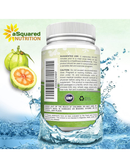 Extracto de Garcinia Cambogia 100% Puro aSquared - 120 Cápsulas