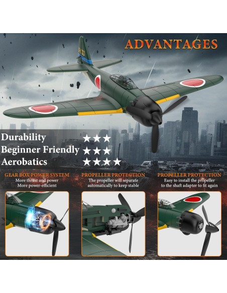 Avión RC GLUISEUR Caza Zero 4 Canales con Estabilización Avión RC GLUISEUR Caza Zero 4 Canales con Estabilización