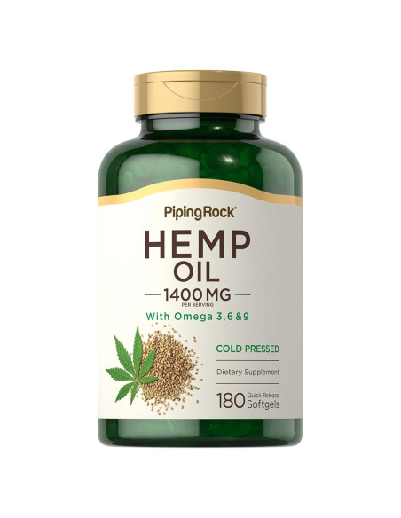 Cápsulas de Aceite de Cáñamo Piping Rock 1400mg 180 Gelatinas
