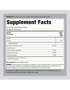 Cápsulas de Aceite de Cáñamo Piping Rock 1400mg 180 Gelatinas 2