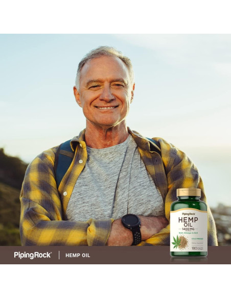 Cápsulas de Aceite de Cáñamo Piping Rock 1400mg 180 Gelatinas