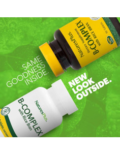 B-Complejo NaturesPlus con Salvado de Arroz - 90 Tabletas Vegetarianas 2