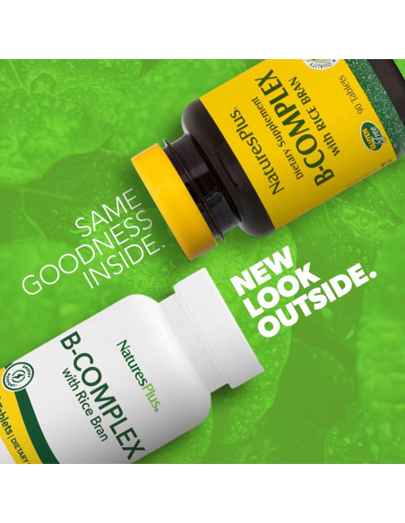B-Complejo NaturesPlus con Salvado de Arroz - 90 Tabletas Vegetarianas