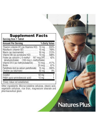 B-Complejo NaturesPlus con Salvado de Arroz - 90 Tabletas Vegetarianas