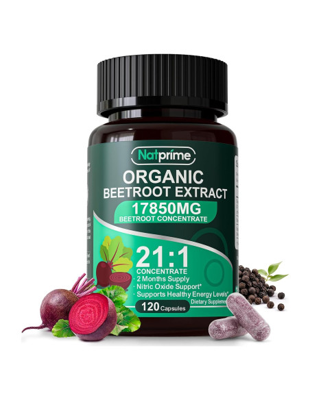 Cápsulas de Remolacha Orgánica Natprime 17850mg 120 Unidades
