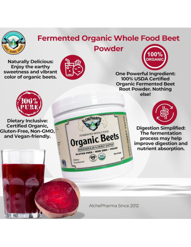 Polvo de Raíz de Remolacha Fermentada Orgánica AlchePharma 134g