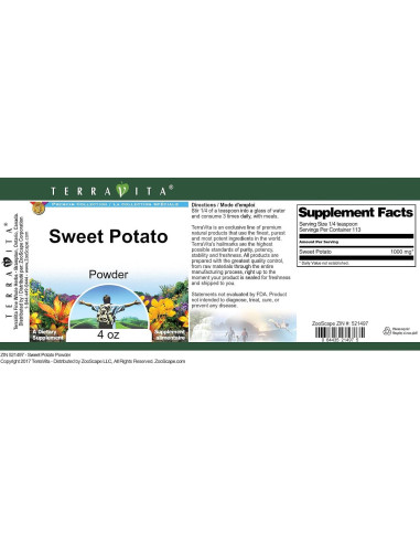 Polvo de Batata TerraVita 113.4 g - Sin Rellenos