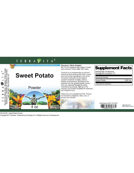 Polvo de Batata TerraVita 113.4 g - Sin Rellenos