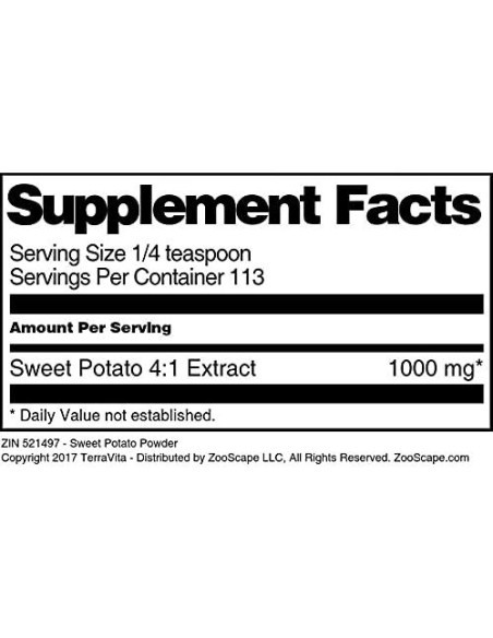 Polvo de Batata TerraVita 113.4 g - Sin Rellenos