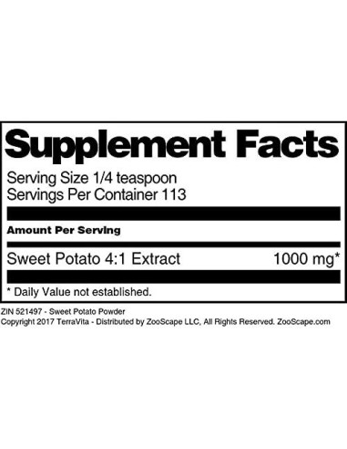 Polvo de Batata TerraVita 113.4 g - Sin Rellenos