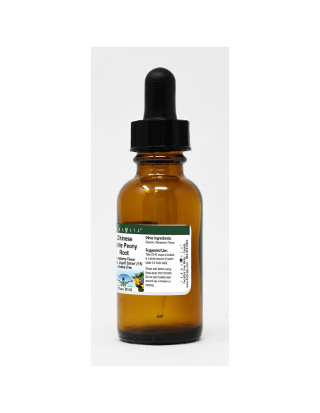 Extracto Líquido Glicerita de Raíz de Peonía Blanca TerraVita 88.72 ml Sabor Fresa - Paquete de 3