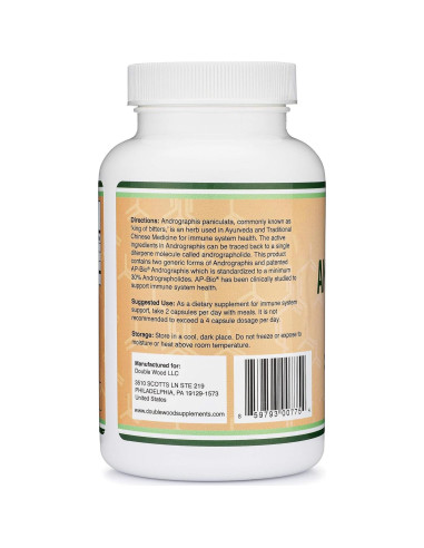 Cápsulas de Andrographis Max Double Wood 1000mg 120 unidades