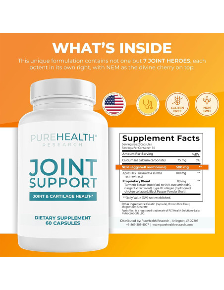 Suplemento Articular PureHealth Research 60 Cápsulas NEM
