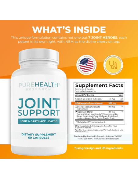 Suplemento Articular PureHealth Research 60 Cápsulas NEM
