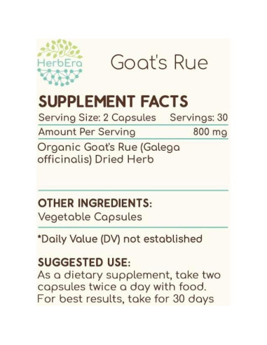 Cápsulas de Rue de Cabra HerbEra 60 unidades 400 mg