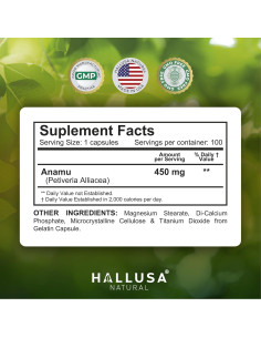 Cápsulas de Raíz de Anamu Hallusa 450 mg - 100 Unidades 2
