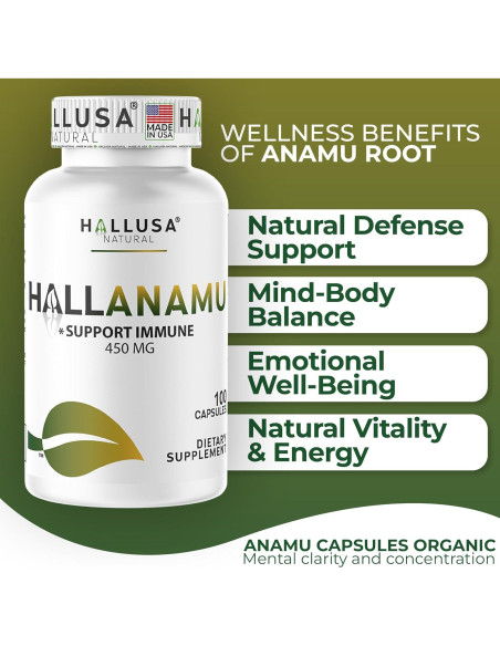 Cápsulas de Raíz de Anamu Hallusa 450 mg - 100 Unidades