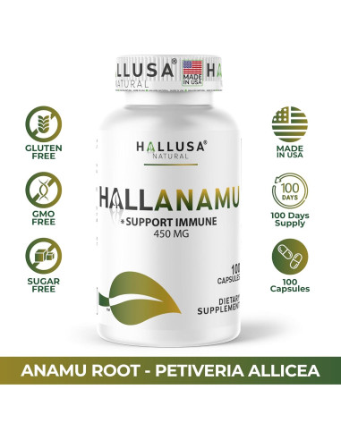 Cápsulas de Raíz de Anamu Hallusa 450 mg - 100 Unidades
