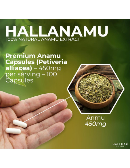 Cápsulas de Raíz de Anamu Hallusa 450 mg - 100 Unidades