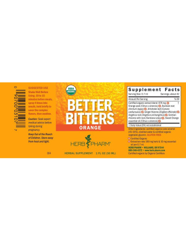Herb Pharm Better Bitters Amargos Digestivos Naranja 28.35 ml