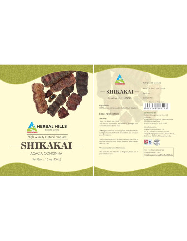 Polvo de Shikakai Herbal Hills 454g - Acondicionador Natural