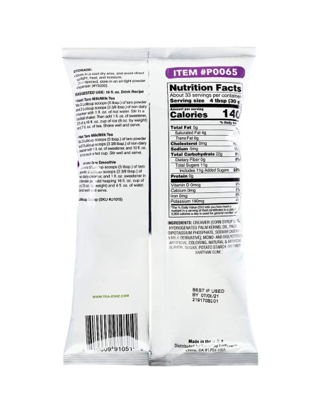 Polvo de Taro Tea Zone 1 kg - Sabor Dulce y Violeta