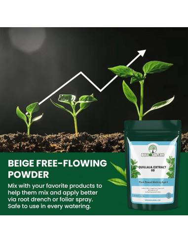 Extracto de Quillaja Saponaria en Polvo 60% BuildASoil 56.7 g - Potenciador de Raíces