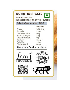 Polvo de Dátil Seco J J Crunch N Munch - 120g Natural 2