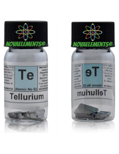 Muestra Pura de Telurio 52 Te 2g 99.99% en Vial de Vidrio