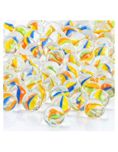 Canicas de Vidrio Sukh - 80 Pcs Ojos de Gato 16mm Decorativas