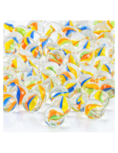 Canicas de Vidrio Sukh - 80 Pcs Ojos de Gato 16mm Decorativas