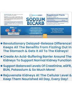 Cápsulas de Bicarbonato de Sodio 650mg Healthy Kidney - 120 Pastillas 2