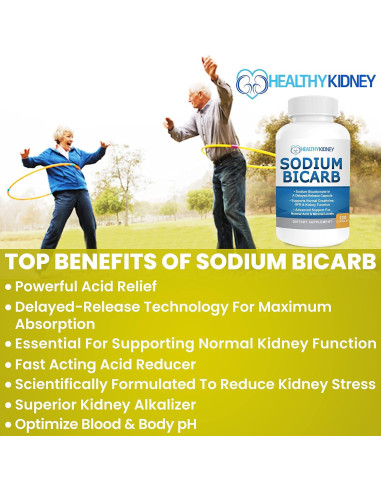 Cápsulas de Bicarbonato de Sodio 650mg Healthy Kidney - 120 Pastillas
