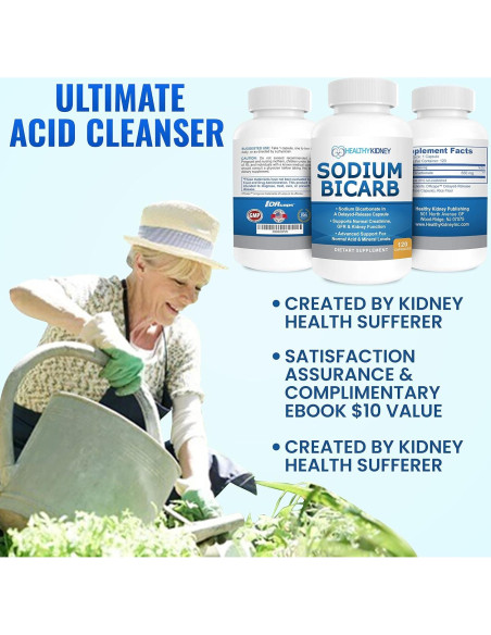 Cápsulas de Bicarbonato de Sodio 650mg Healthy Kidney - 120 Pastillas