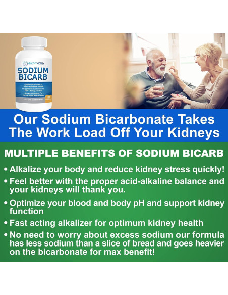 Cápsulas de Bicarbonato de Sodio 650mg Healthy Kidney - 120 Pastillas