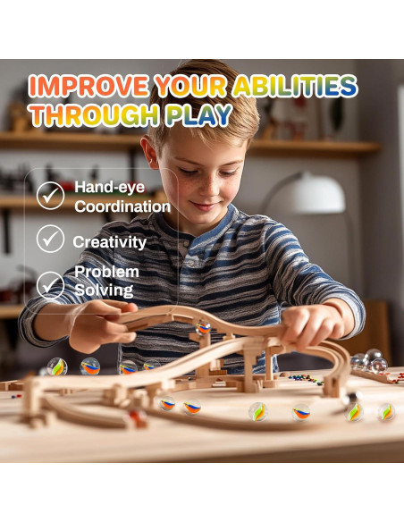 Canicas de Vidrio Sukh - 80 Pcs Ojos de Gato 16mm Decorativas