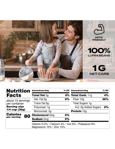 Harina de Lupini Aviate 453g - Alta en Proteínas y Fibra