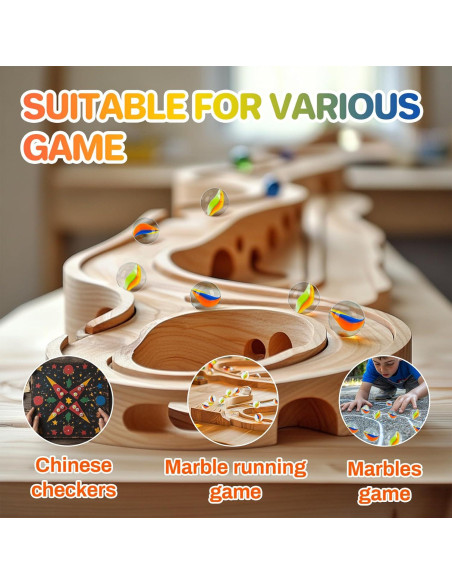 Canicas de Vidrio Sukh - 80 Pcs Ojos de Gato 16mm Decorativas