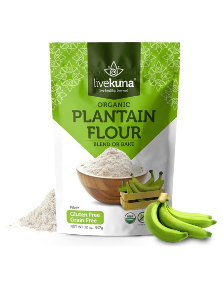 Harina de Plátano Orgánica LiveKuna 907g Sin Gluten Vegana