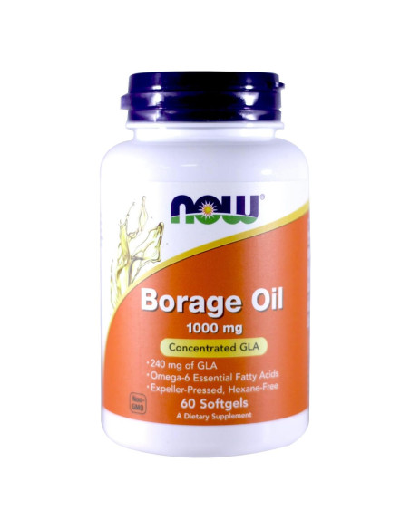 Aceite de Borraja NOW 1000mg 120 Cápsulas Blandas