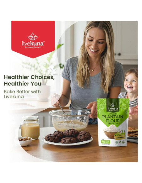 Harina de Plátano Orgánica LiveKuna 907g Sin Gluten Vegana