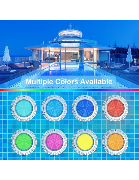 Luces de piscina LED Awanhe 60W 10" RGB con control remoto