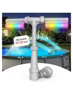 Fuente de Piscina KLLEYNA con Luces LED 7 Colores y Altura Ajustable