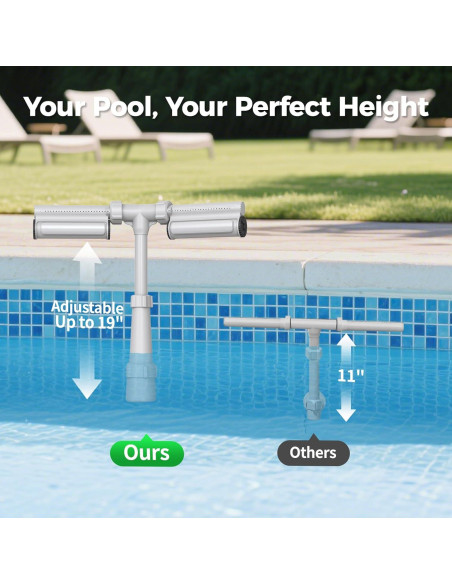 Fuente de Piscina KLLEYNA con Luces LED 7 Colores y Altura Ajustable