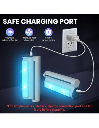 Fuente de Piscina KLLEYNA con Luces LED 7 Colores y Altura Ajustable