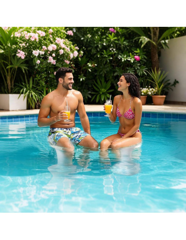 Taburete de piscina OceanaFlow 24" pre-pesado blanco