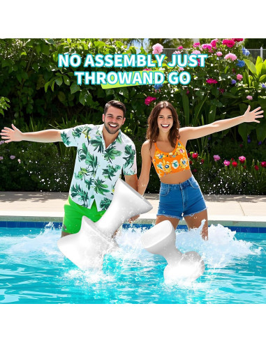 Taburete de piscina OceanaFlow 24" pre-pesado blanco