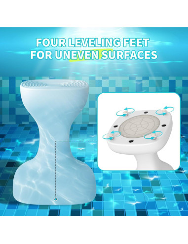 Taburete de piscina OceanaFlow 24" pre-pesado blanco