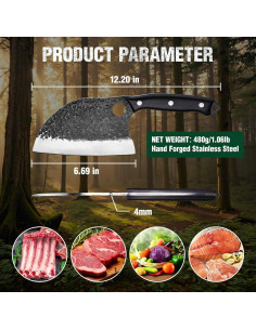 Cuchillo de Chef Mossy Oak 16.5 cm Forjado a Mano con Funda 2