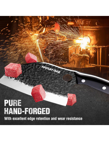 Cuchillo de Chef Mossy Oak 16.5 cm Forjado a Mano con Funda